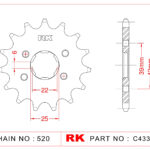 Sprocket Front RK-C4330-13 JTF1265 Afam 20302