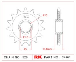 Sprocket Front RK-C4461-17 JTF1373 Afam 20617 JTF1373