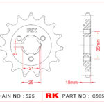 Sprocket Front RK-C5057-15 JTF1448 Afam 22602