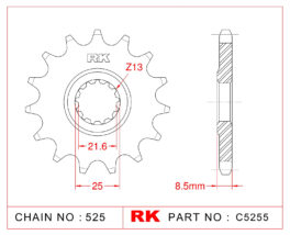 Sprocket Front RK-C5255-14 JTF1537 Afam 28403
