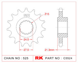 Sprocket Front RK-C5524-16 JTF709 Afam 37600