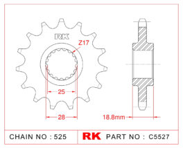 Sprocket Front RK-C5527-19 JTF405 Afam 61602