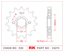 Sprocket Front RK-C6270-16 JTF338 Afam 20505
