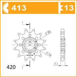 Sprocket Front JTF 413-13 AFAM 22103