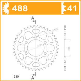 Sprocket Rear CHT488-41ED Alloy RK-B6829-41 JTR488 Afam 16604