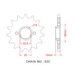 Sprocket Front RK-C4244-14 JTF403 Afam 166400
