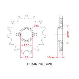 Sprocket Front RK-C4244-14 JTF403 Afam 166400