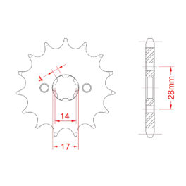 Sprocket Front RK-C2143-12 JTF1127 Afam 49101