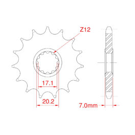 Sprocket Front RK-C2309-13 JTF1120 Afam 94119