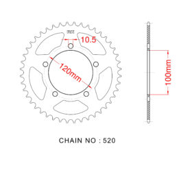 Sprocket Rear RK-B4452-47 JTR703 AFAM 35801