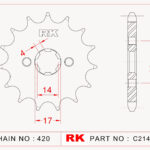 Sprocket Front RK-C2143-13 JTF1127 Afam 49101