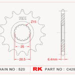 Sprocket Front RK-C4201-14 JTF1592 Afam 21608 JTF1592