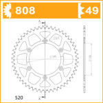 Sprocket Rear RK-B4426-49 JTR808 Afam 14203